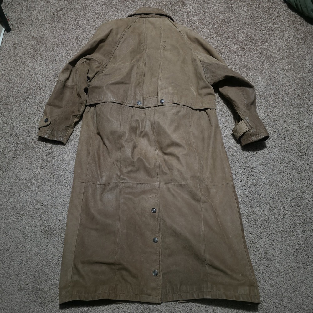 Wilsons Adventure Bound Women's Medium Trench Coat Leather Jacket Brown - Picture 11 of 14